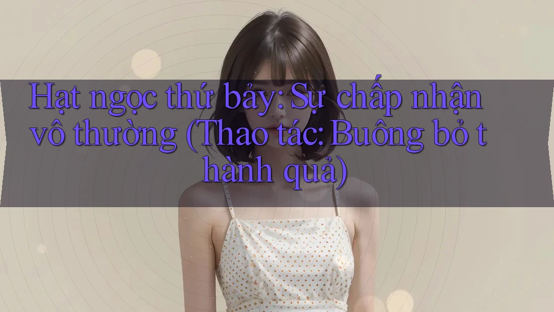 Hạt ngọc thứ bảy: Sự chấp nhận vô thường (Thao tác: Buông bỏ thành quả) Hạt ngọc thứ bảy: Sự chấp nhận vô thường (Thao tác: Buông bỏ thành quả)