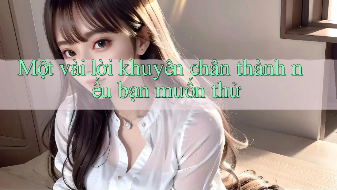 Một vài lời khuyên chân thành nếu bạn muốn thử